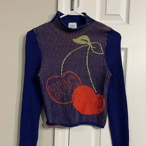 BDG cropped cherry turtleneck sweater SZ XS